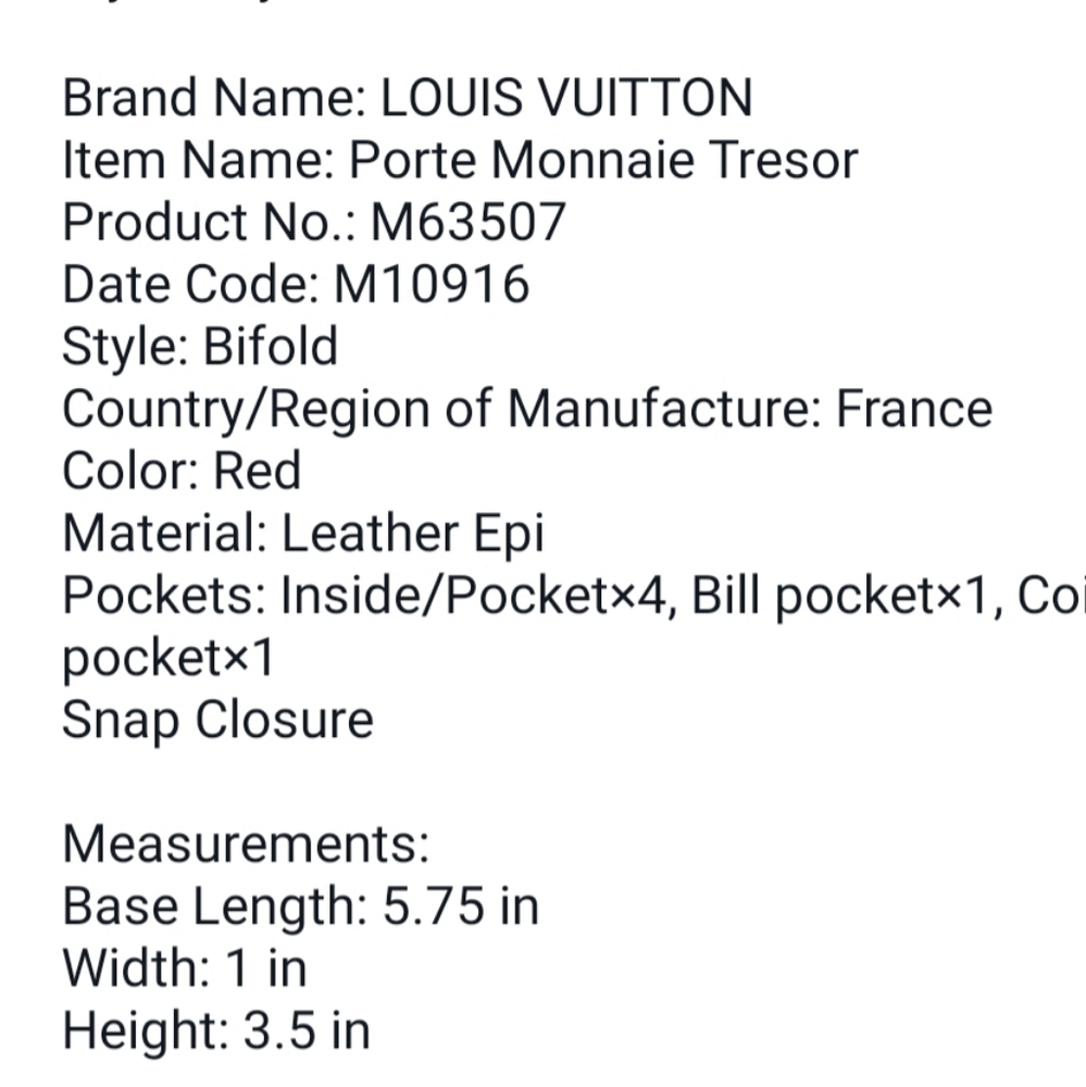 Louis Vuitton Red Epi Porte Monnaie Tresor Wallet - Picture 16 of 16